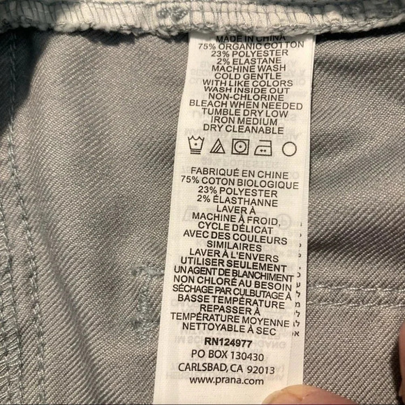 PRANA Sz 10 x 30 Light Grey  Jeans NWT - Picture 9 of 10